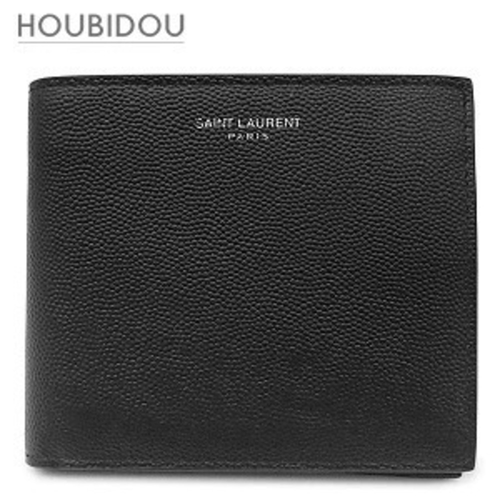 Saint Laurent Bi fold Wallet East West Leather Black